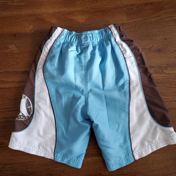 CRAZY 8 BOYS Small 5/6 blue/brown swim trunks - Picture 6 of 6